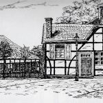 Akzisekontor rechts neben der Hörder Mühle (Zeichnung: Willi Garth)